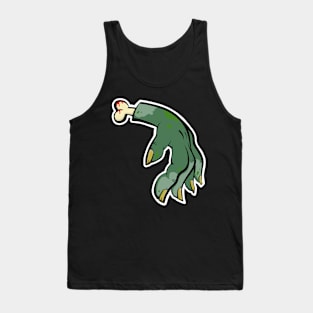 Halloween zombie green hand thing cartoon style Tank Top